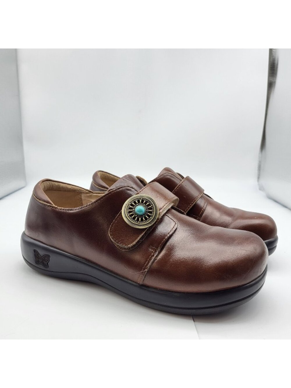 Alegria Joleen Brown Leather Slip on Shoes Women’s Size 8 EU 38
